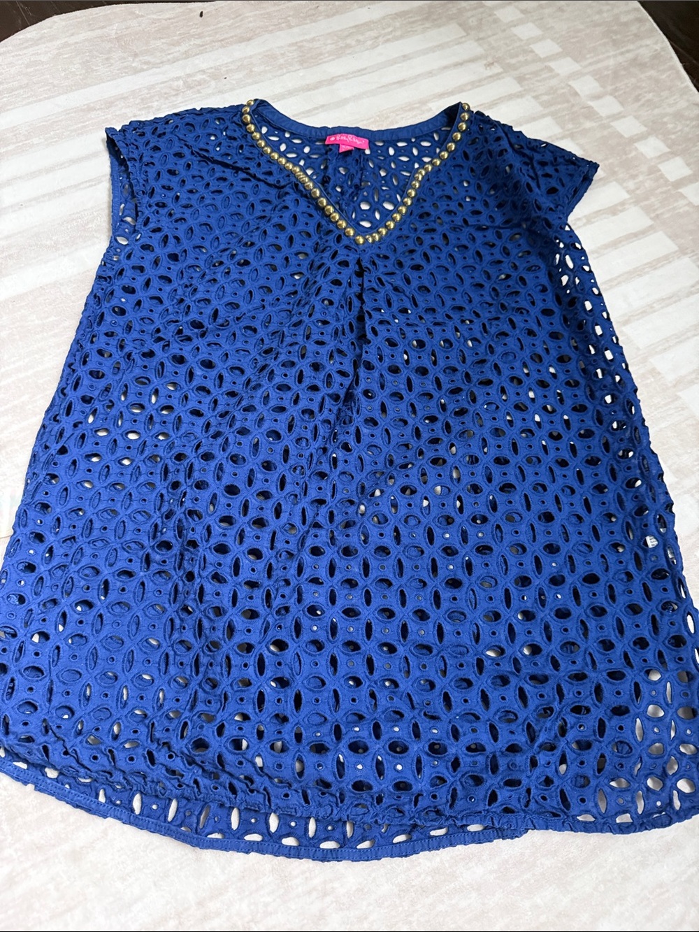 Lilly Pulitzer Blue Eyelet swim coverup
